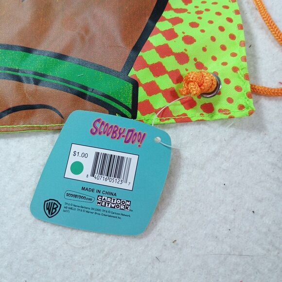 2007 Scooby Doo Cinch Bag 11x12 Kids Nylon Backpack Daypack NWT Cartoon Green - Picture 5 of 15